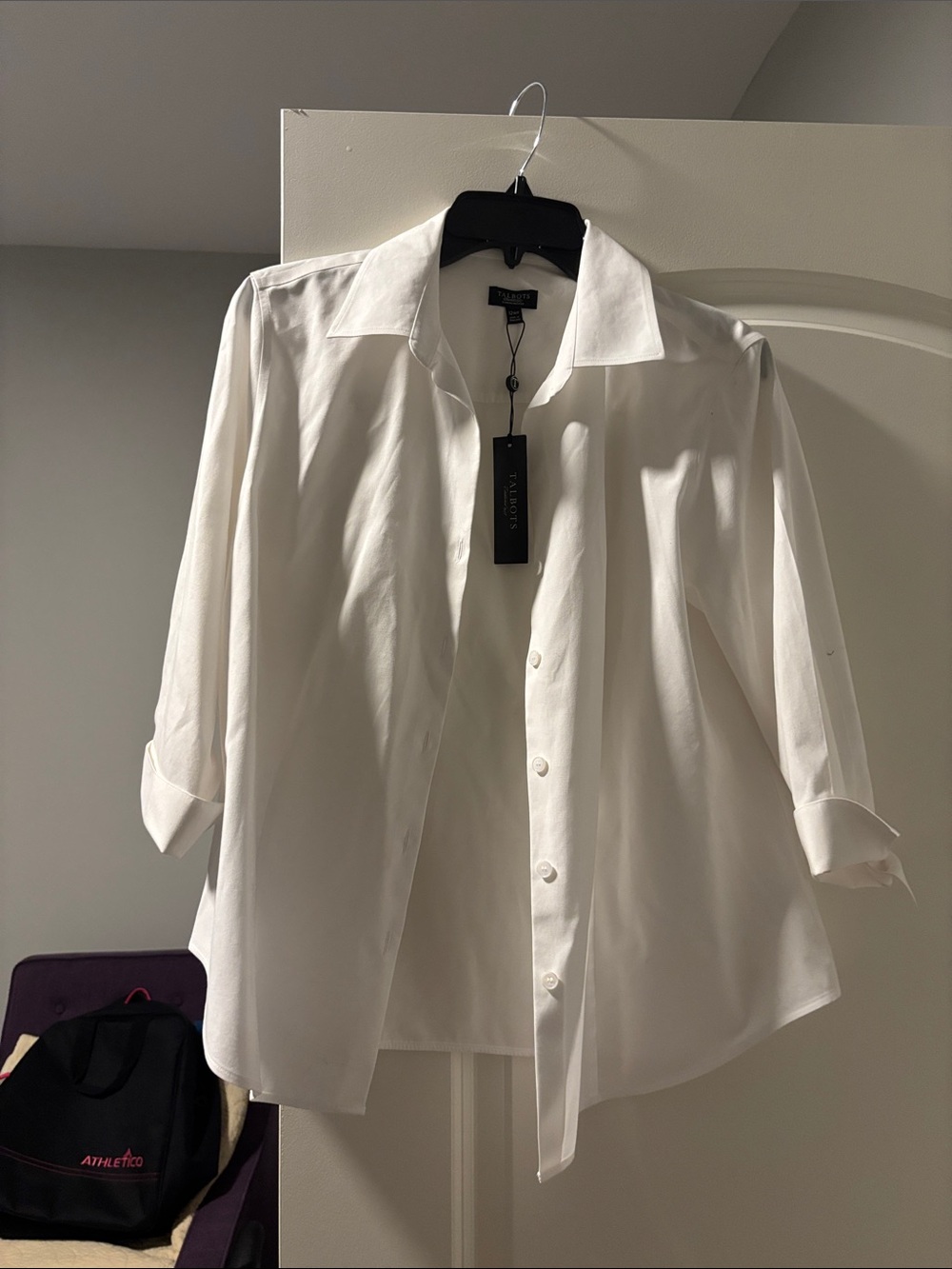 Talbots Women's White Button-Front Blouse